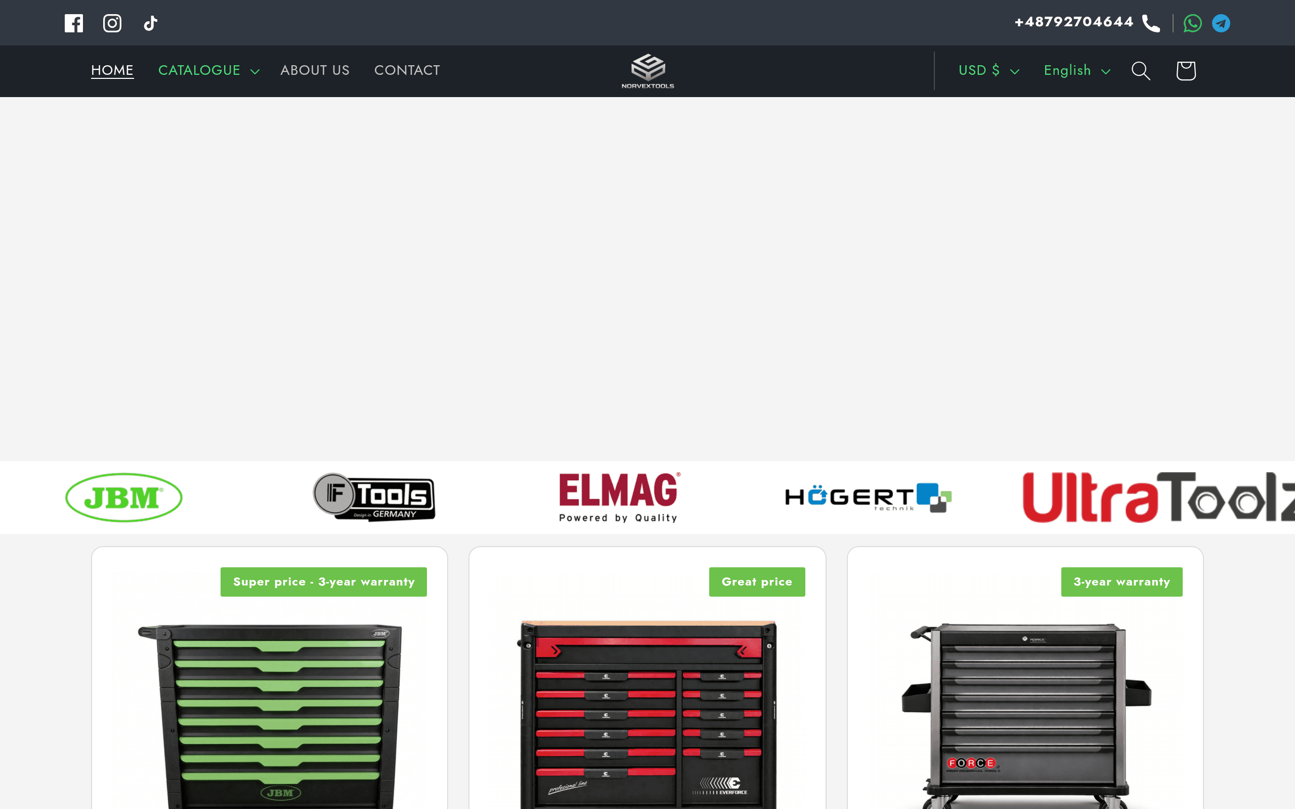 Στιγμιότυπο του e-shop NorvexTools